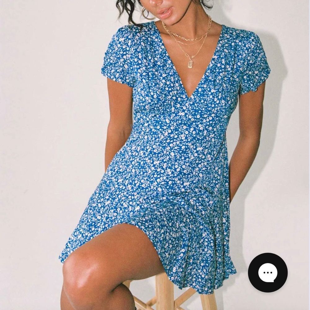 Blue floral mini Princess Polly dress